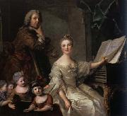 Jjean-Marc nattier The Artist and his Family oil